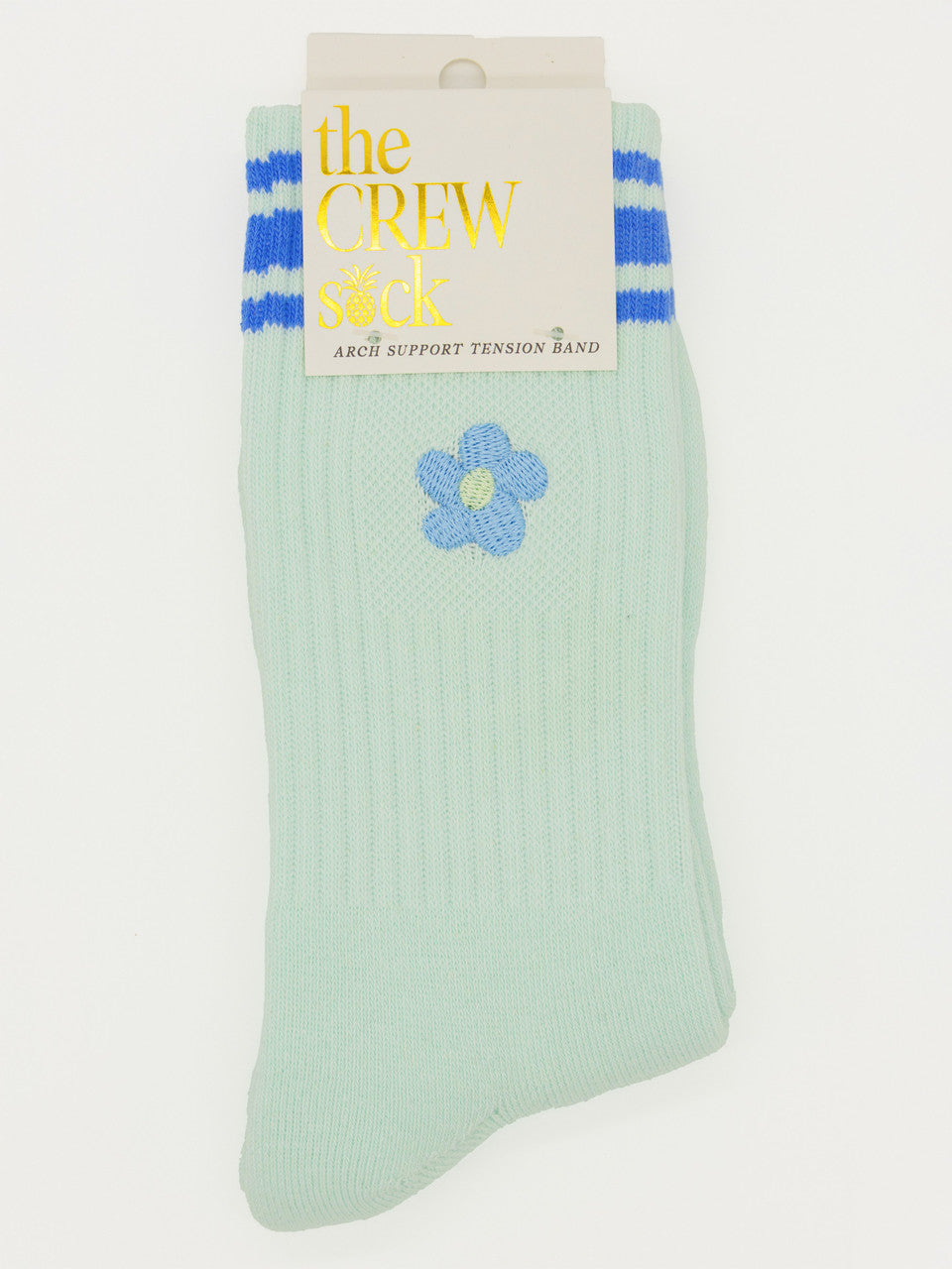 Embroidered Flower Crew Socks