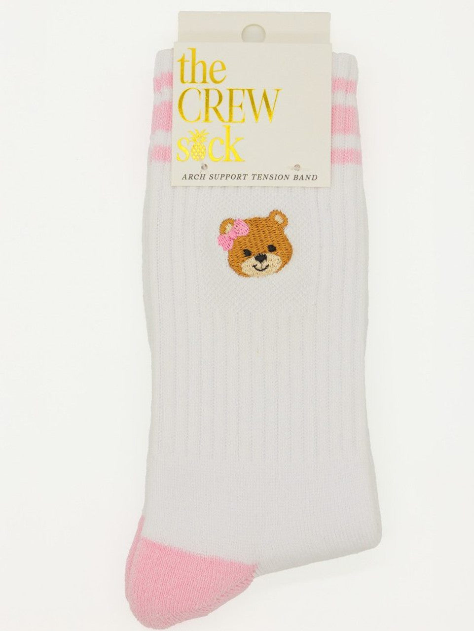 Embroidered Bear Crew Socks