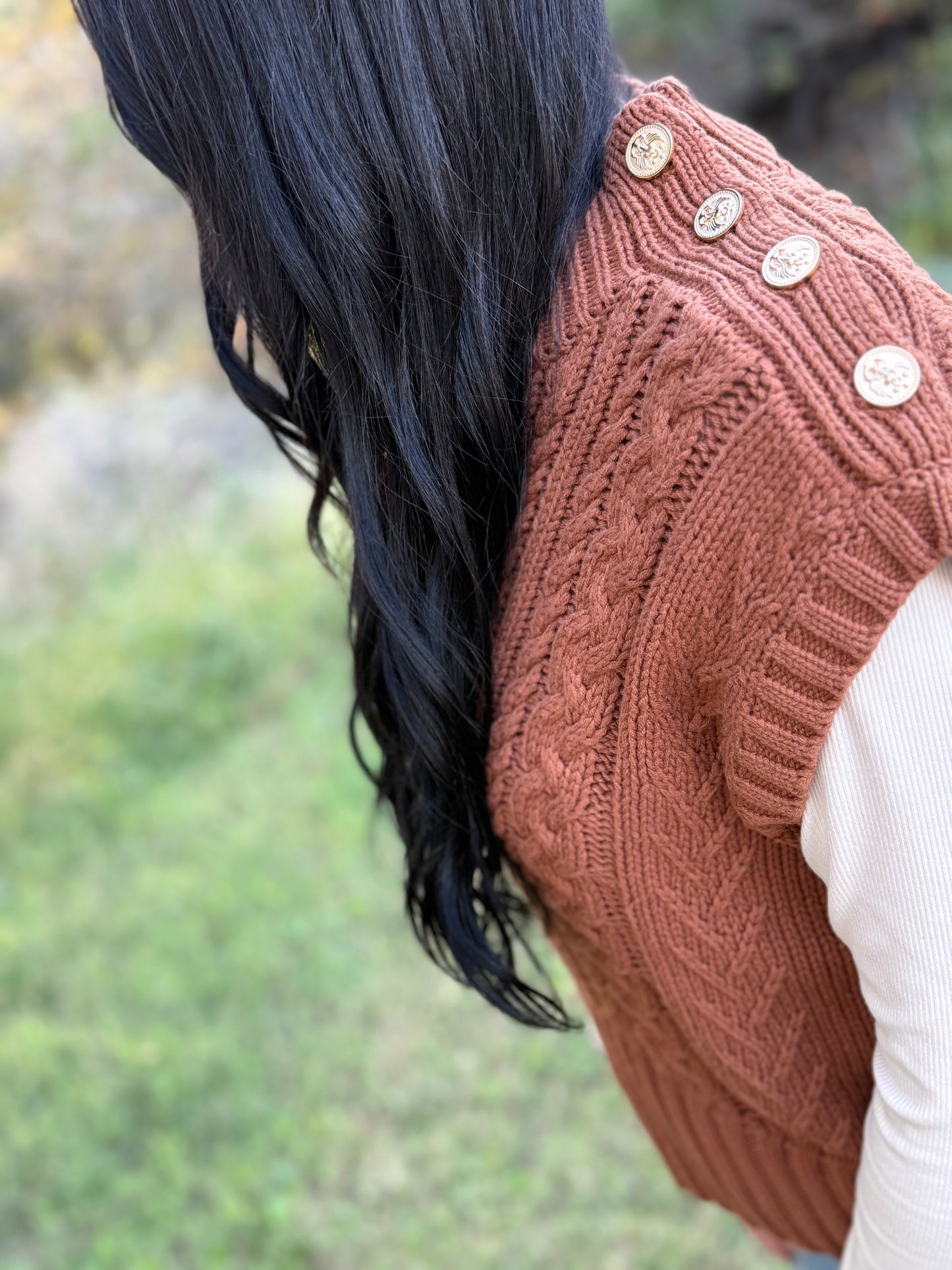 Cable Knit Short Sleeve Sweater