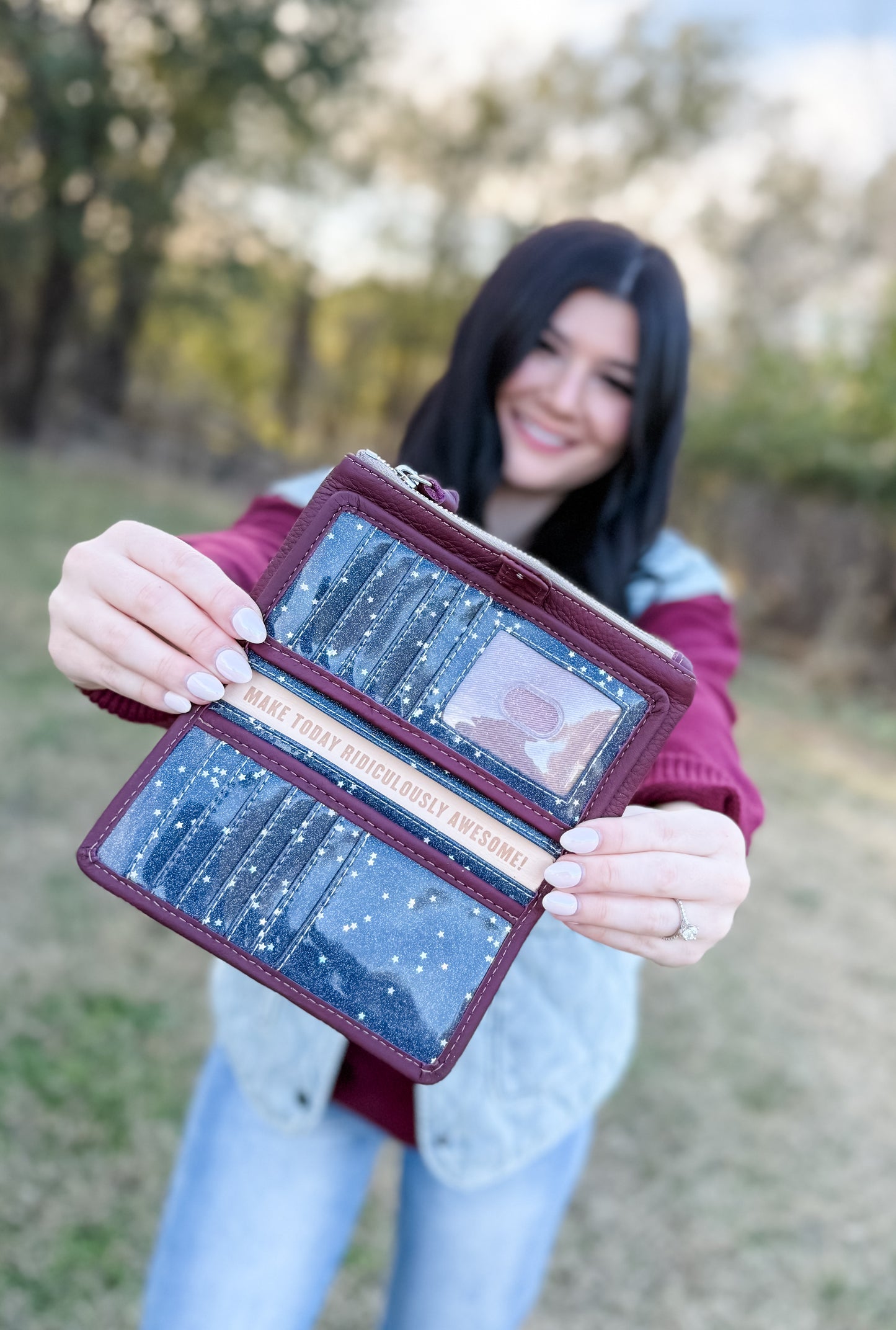 Consuela Plum Slim Wallet