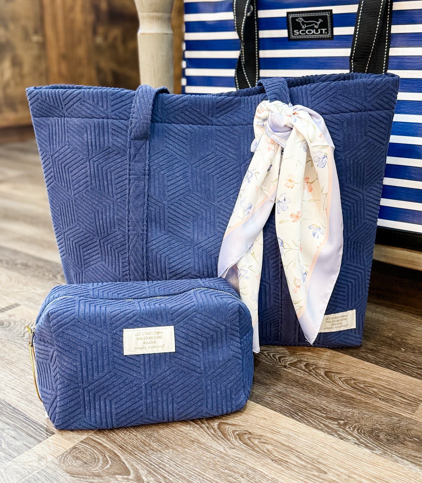 Terry Navy Tote