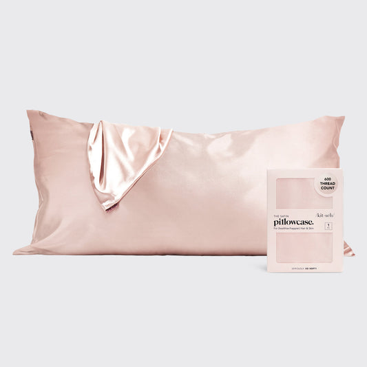 Kitsch Satin Pillowcase in Blush | King