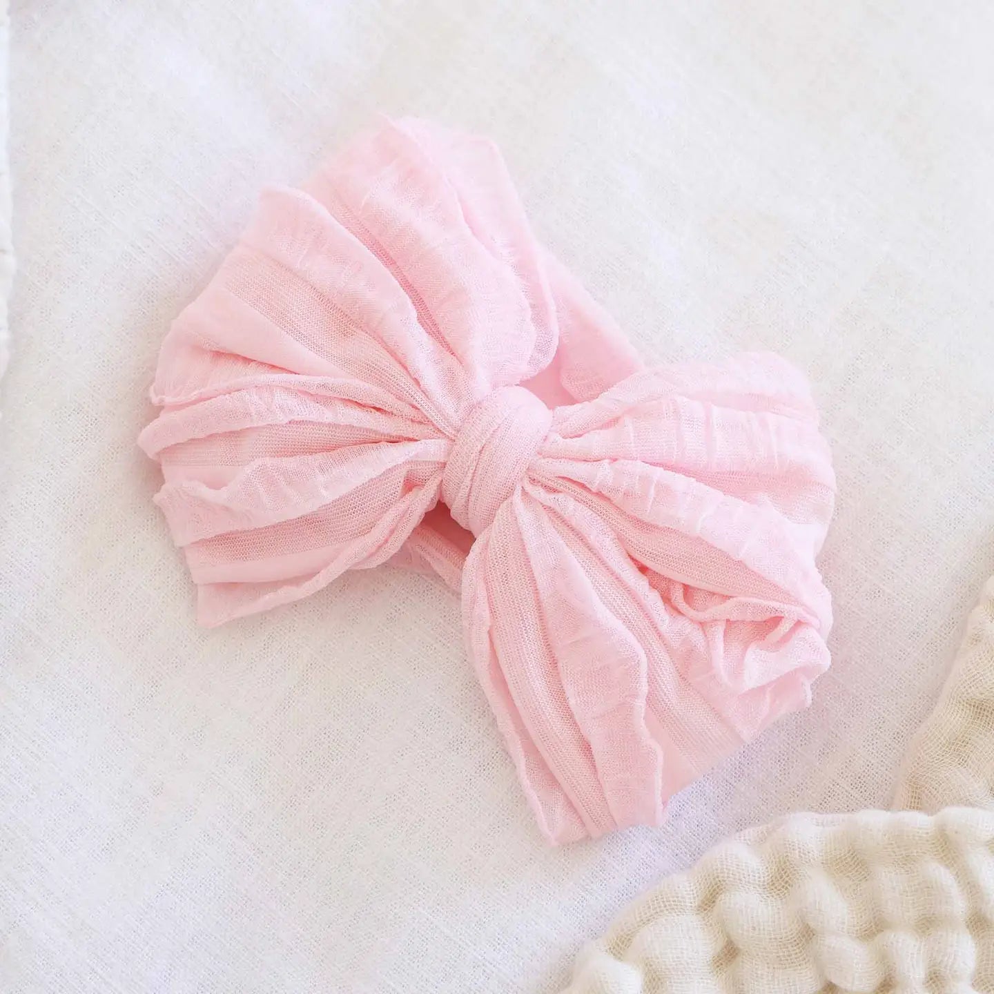 Large Ruffle Knit Bow | Brights
