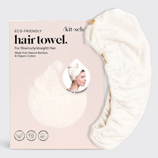 Kitsch Organic Bamboo Hair Towel | White