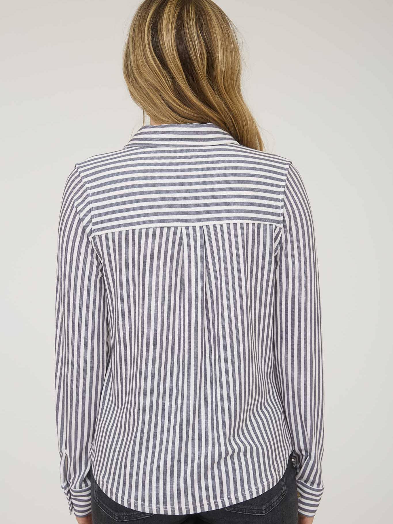 Charcoal Striped Button Down