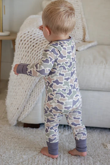 Camo Cutie Convertible Bamboo Zip Romper | 3-6m