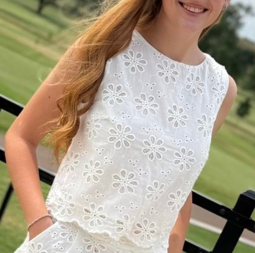 Tea Party Eyelet Top