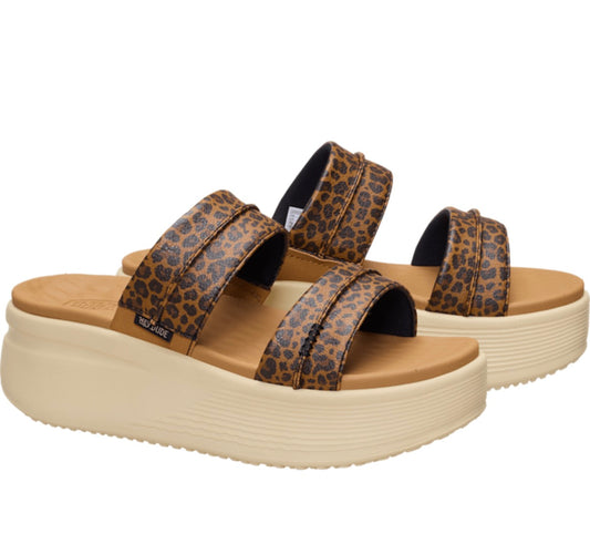 Hey Dude Austin Slide Classic | Tan Leopard