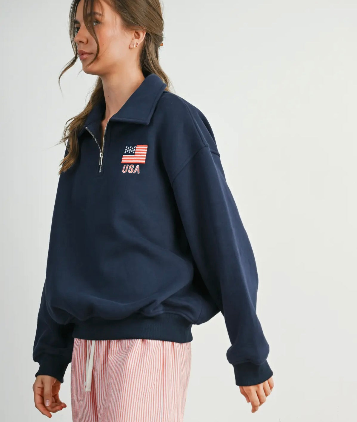 Navy USA Quarter Zip