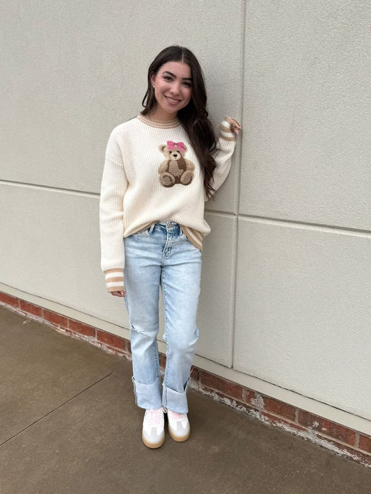 Simply Southern Harper Bear Bow Sweater