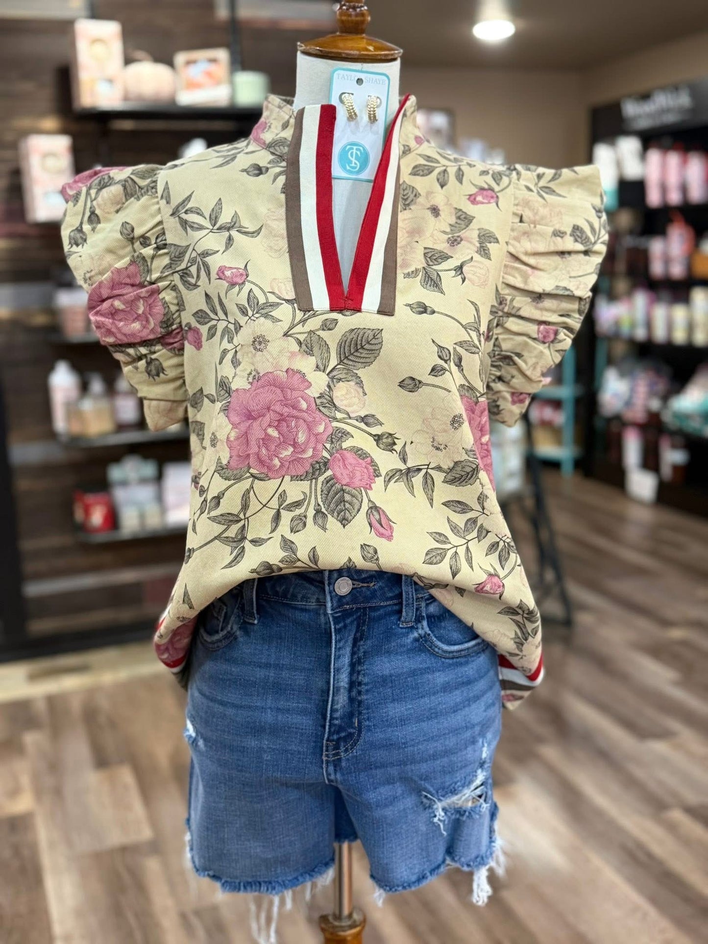 Scarlet Floral Blouse