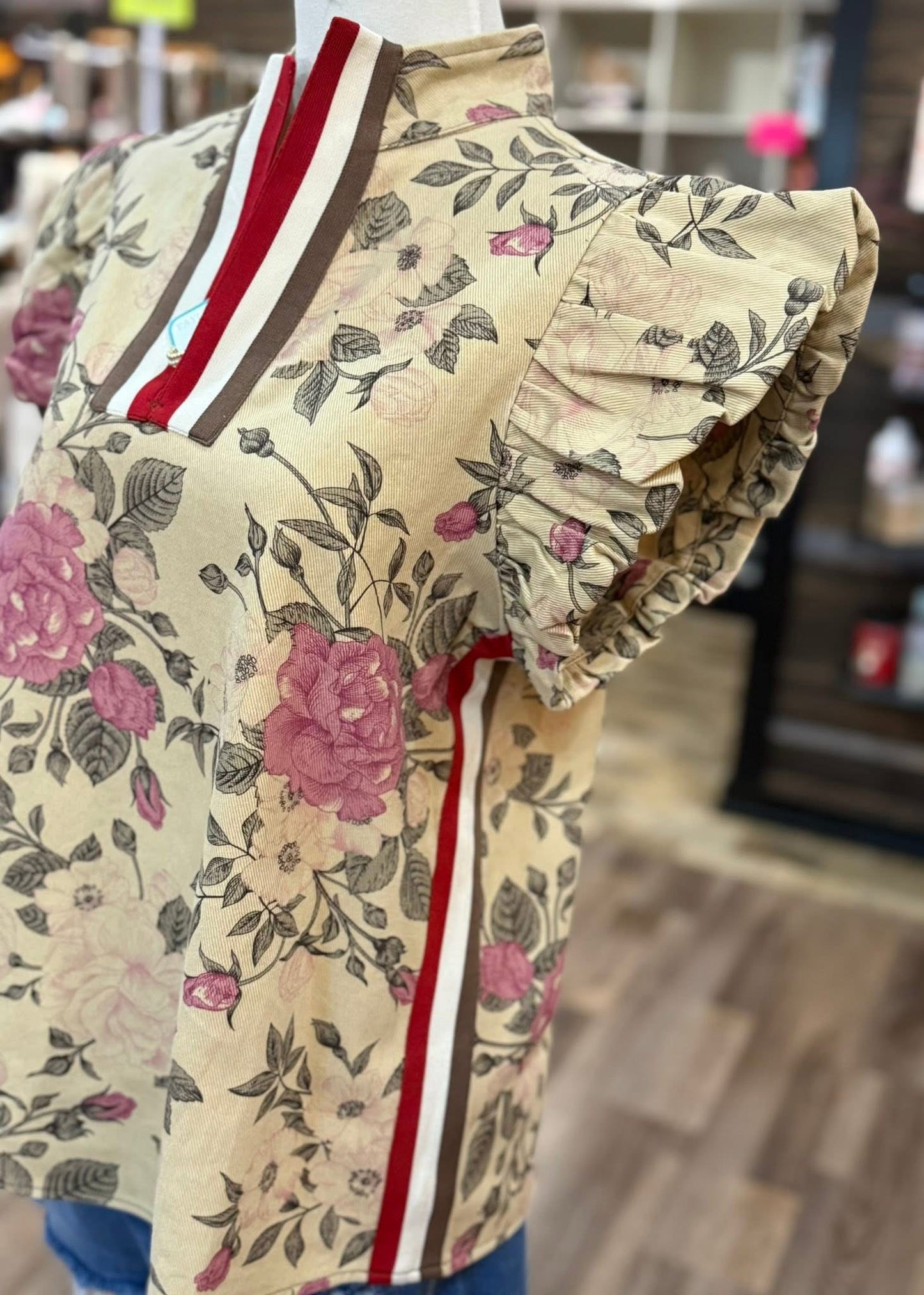 Scarlet Floral Blouse