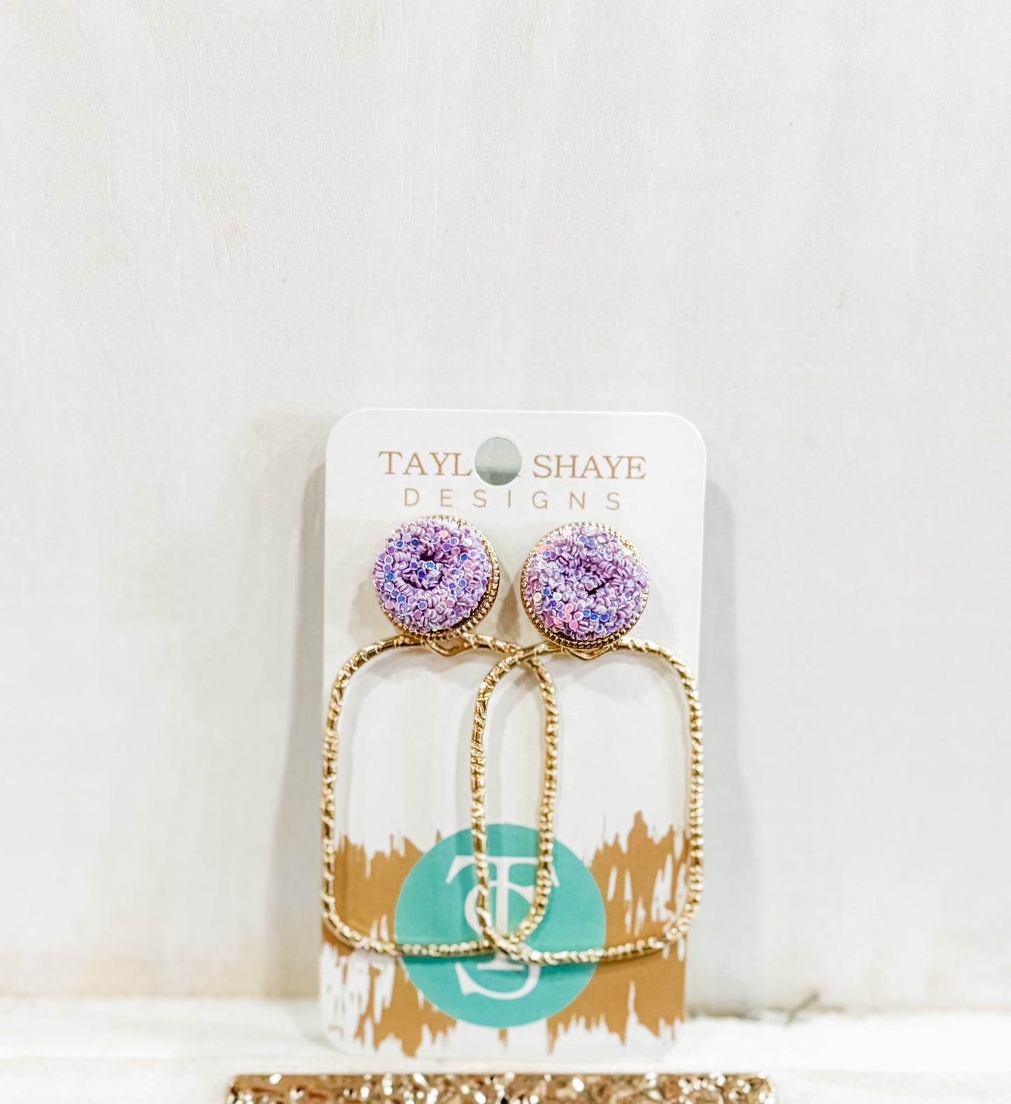 Pastel Lavender Glitter Hoops