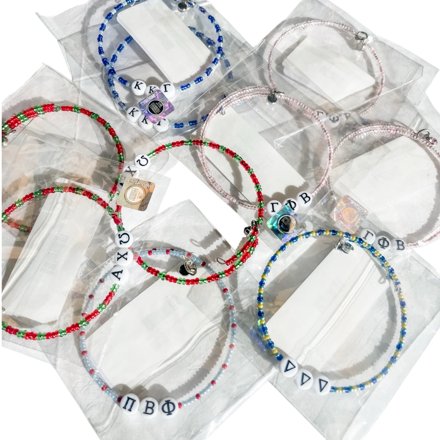 Greek Letter Wrap Bead Bracelet