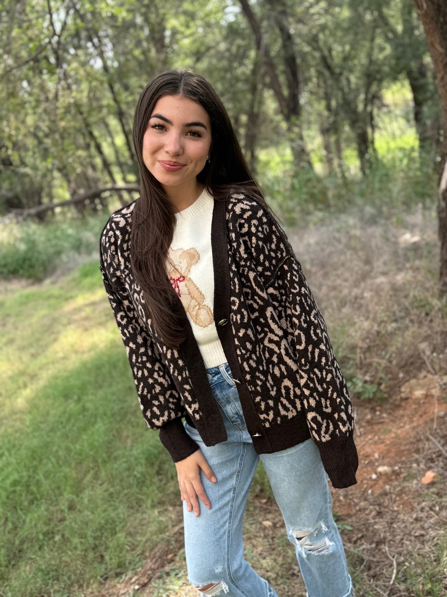 Rich Brown Cheetah Cardigan