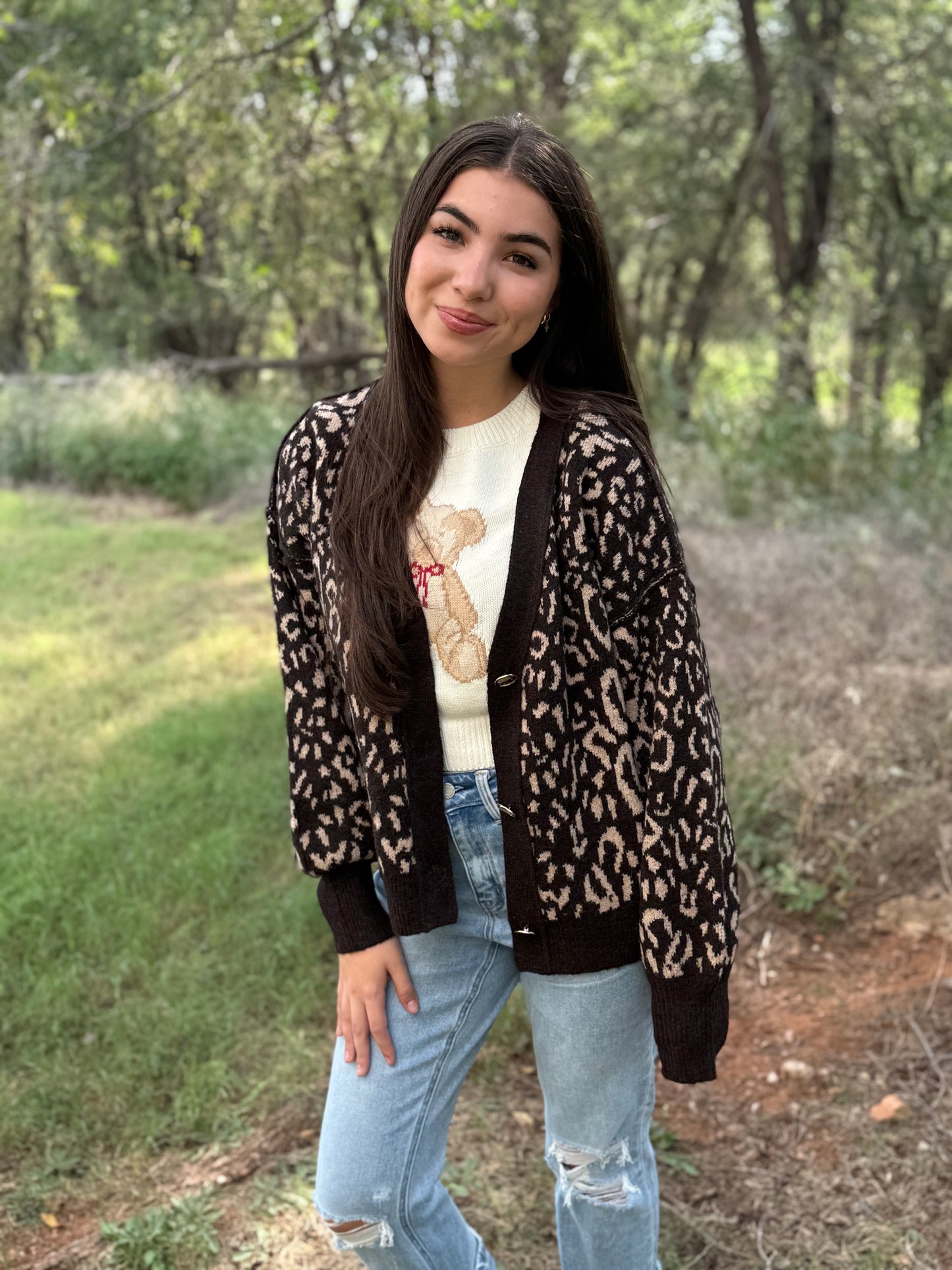 Rich Brown Cheetah Cardigan