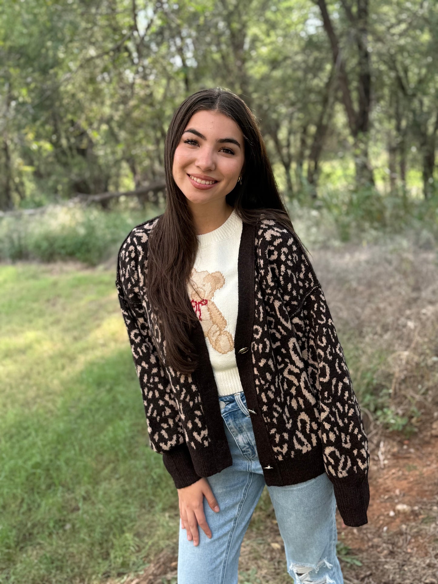 Rich Brown Cheetah Cardigan