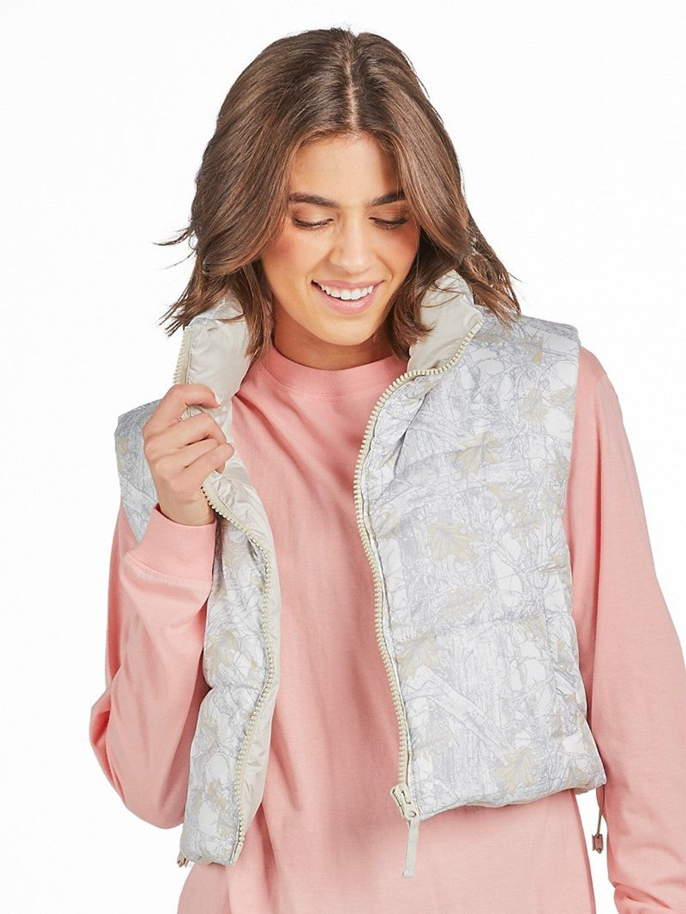 White Camo Puffer Vest