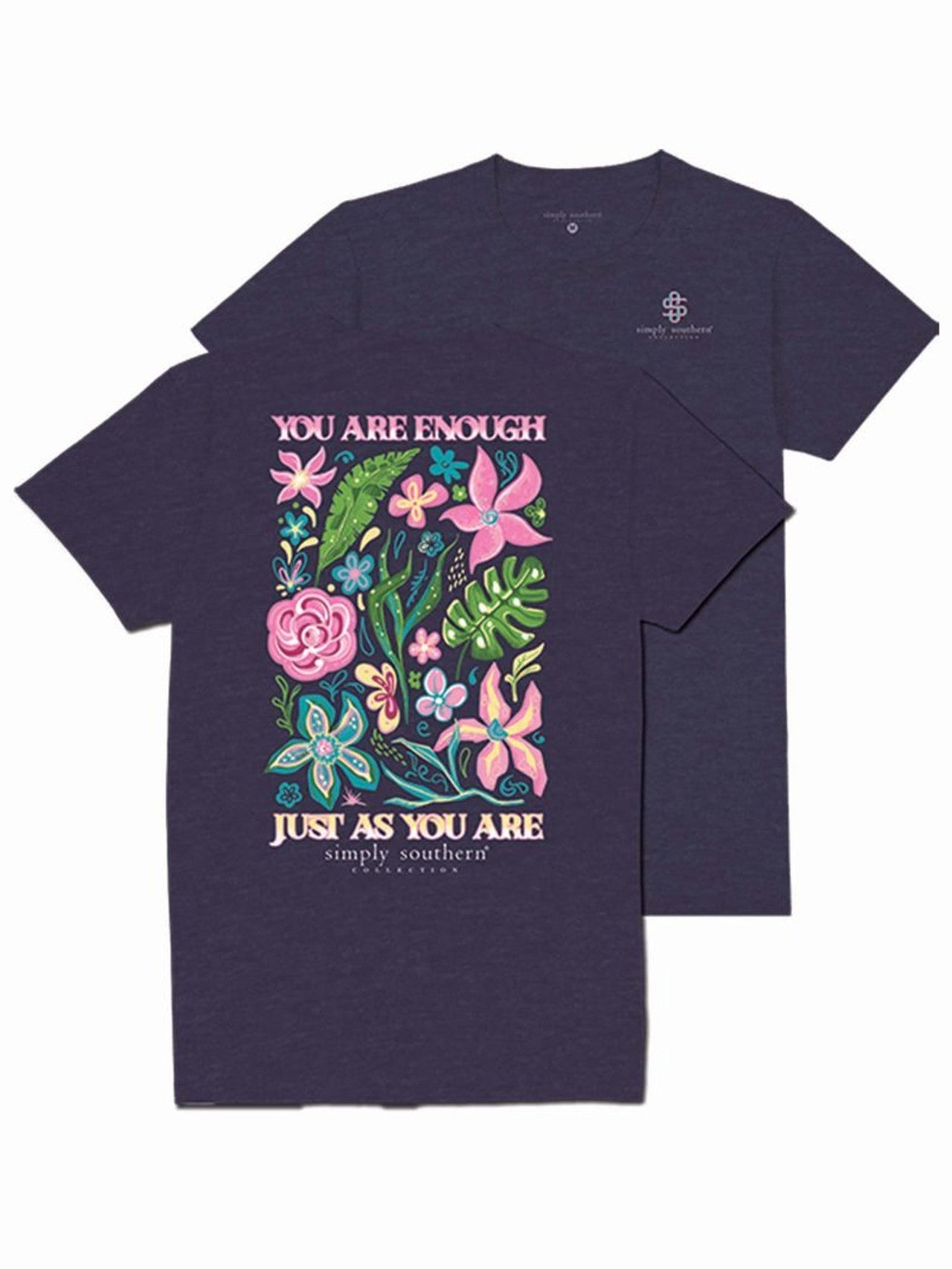 You Are Enough Heather Navy Tee