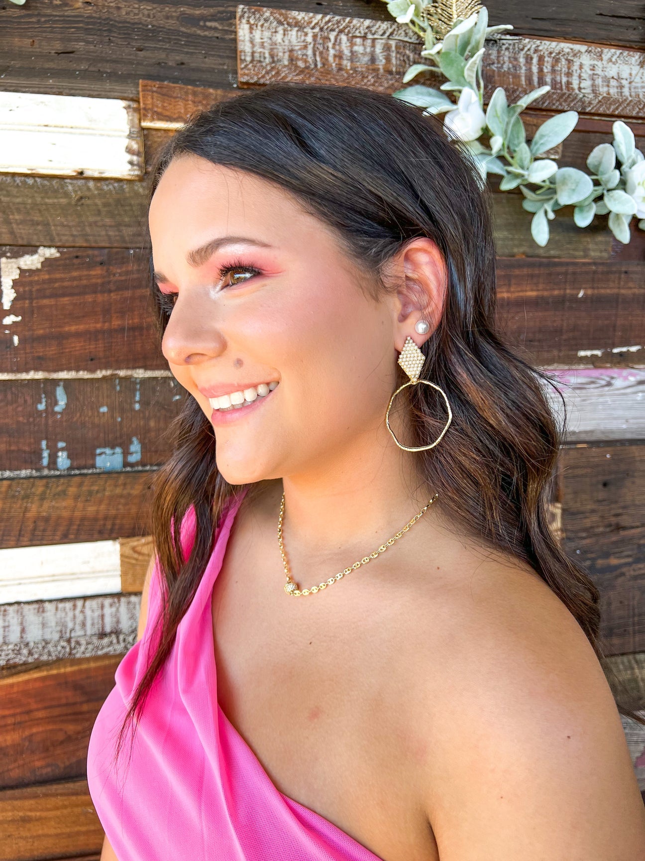 Callie Hoops Pearl Top