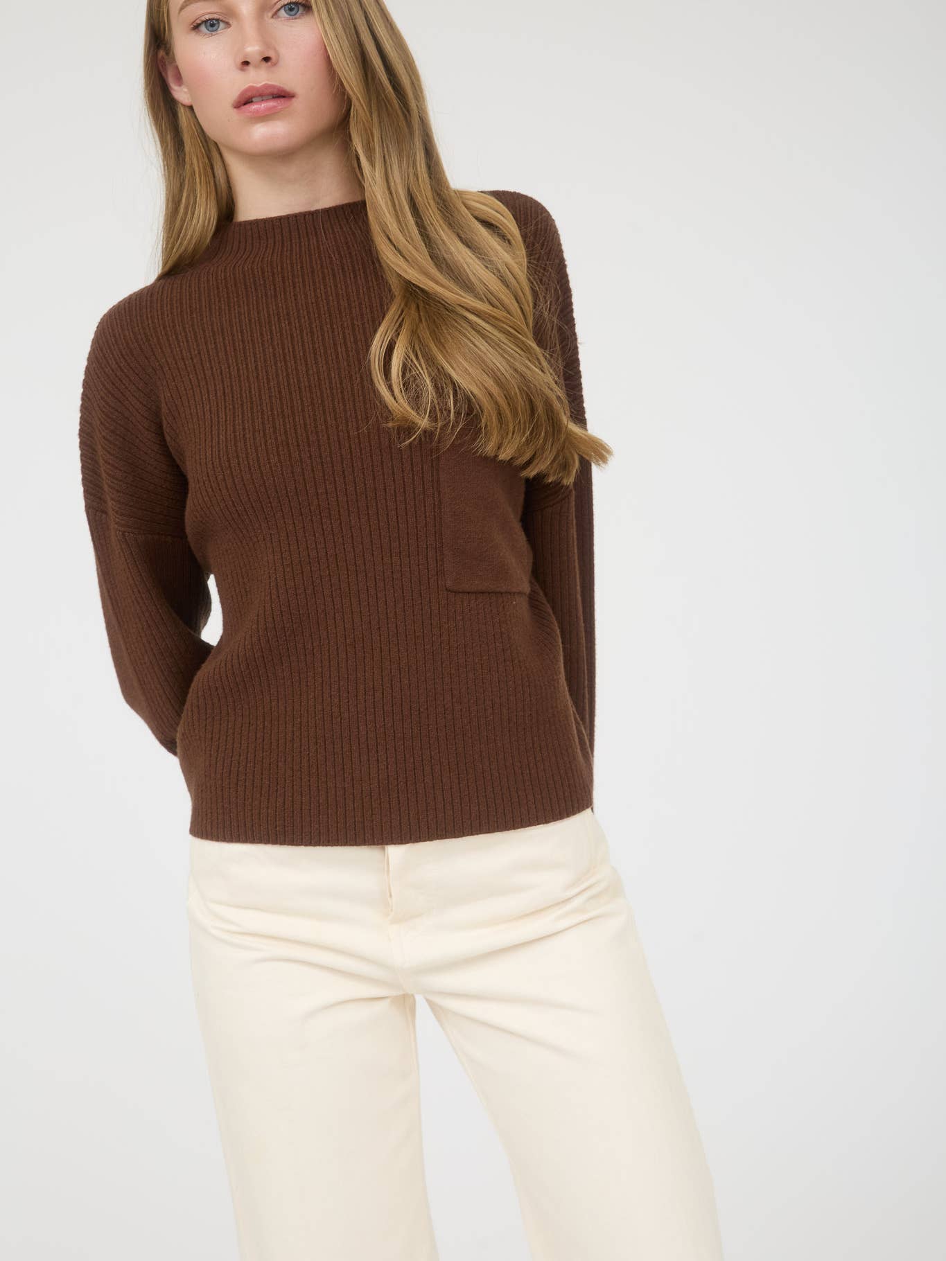 Chocolate Mock Neck Sweater