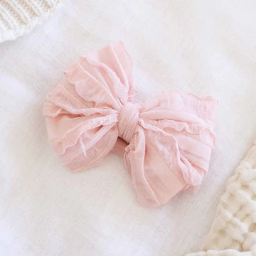 Large Ruffle Knit Bow | Lotus