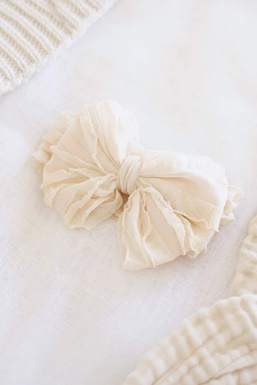 Large Ruffle Knit Bow | Sweet & Simple