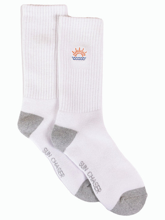 Embroidered Sun Crew Socks