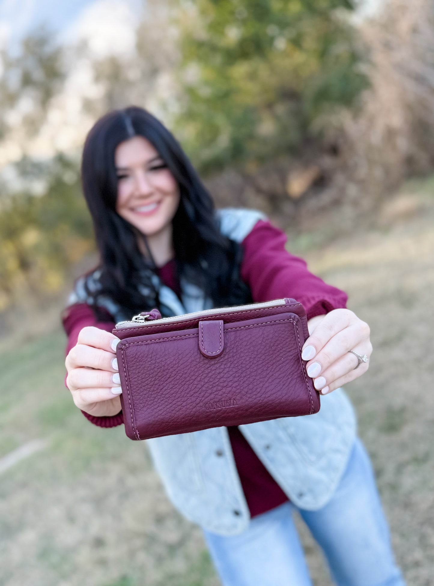 Consuela Plum Slim Wallet