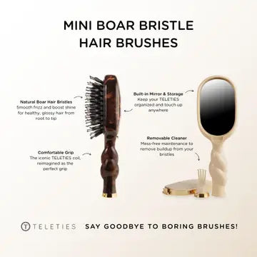 Teleties Mini Boar Brush | Tortoise