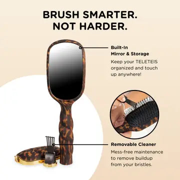 Teleties Detangler Hair Brush For Fine Hair | Tortoise