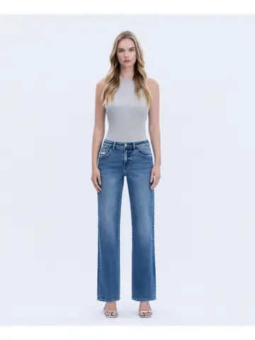 Vervet High Rise Full Length Slim Wide Jeans | Dreamland