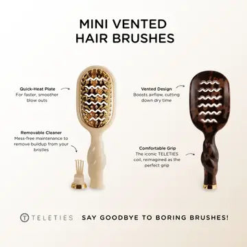 Teleties Mini Vented Brush | Tan
