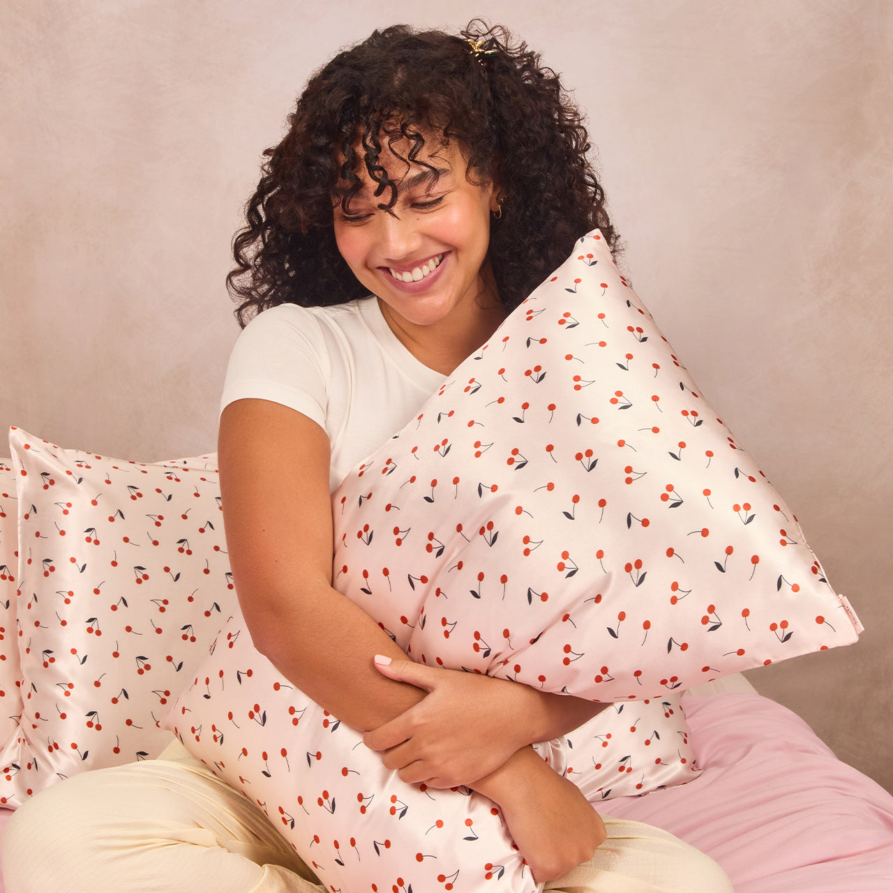 Kitsch Satin Pillowcase in Cherry Print | Standard