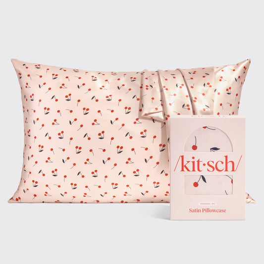 Kitsch Satin Pillowcase in Cherry Print | Standard