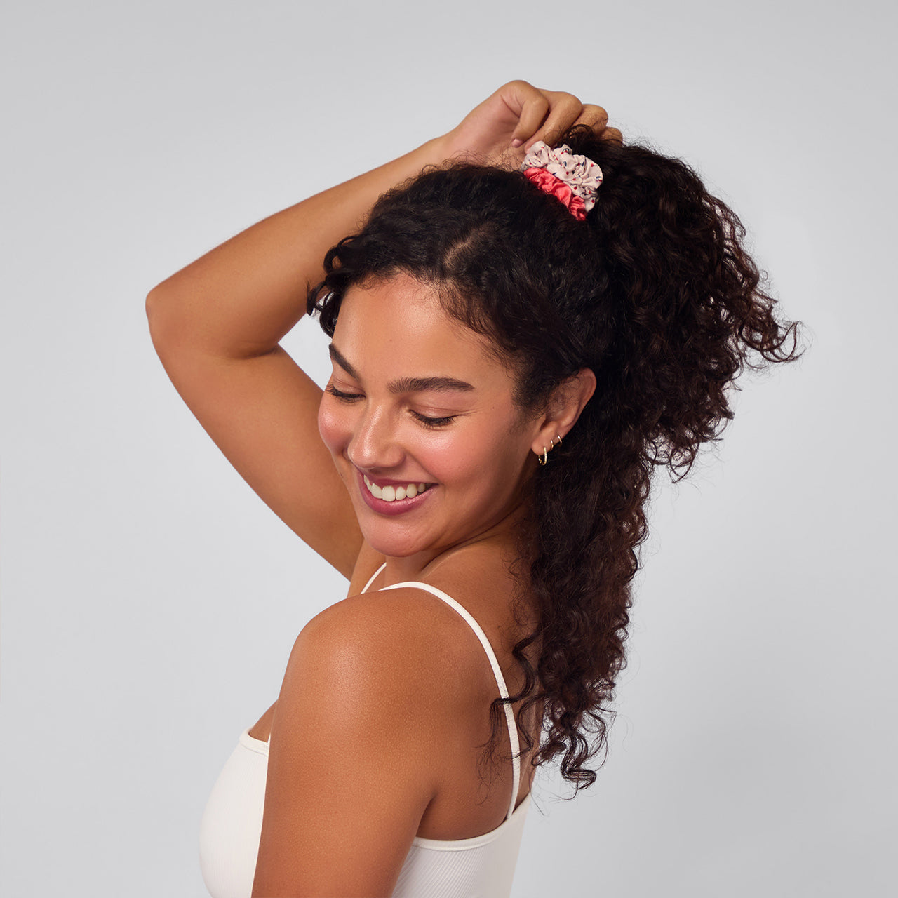 Kitsch Cherry Blossom Ruched Satin Scrunchies 5pc Set