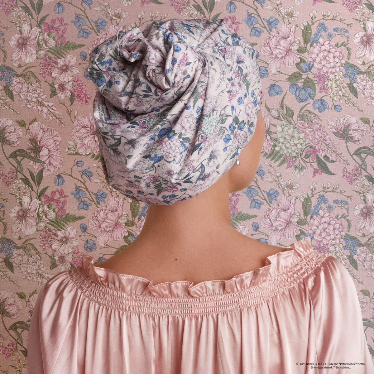 Kitsch Satin-Lined Shower Cap | Bridgerton Wisteria