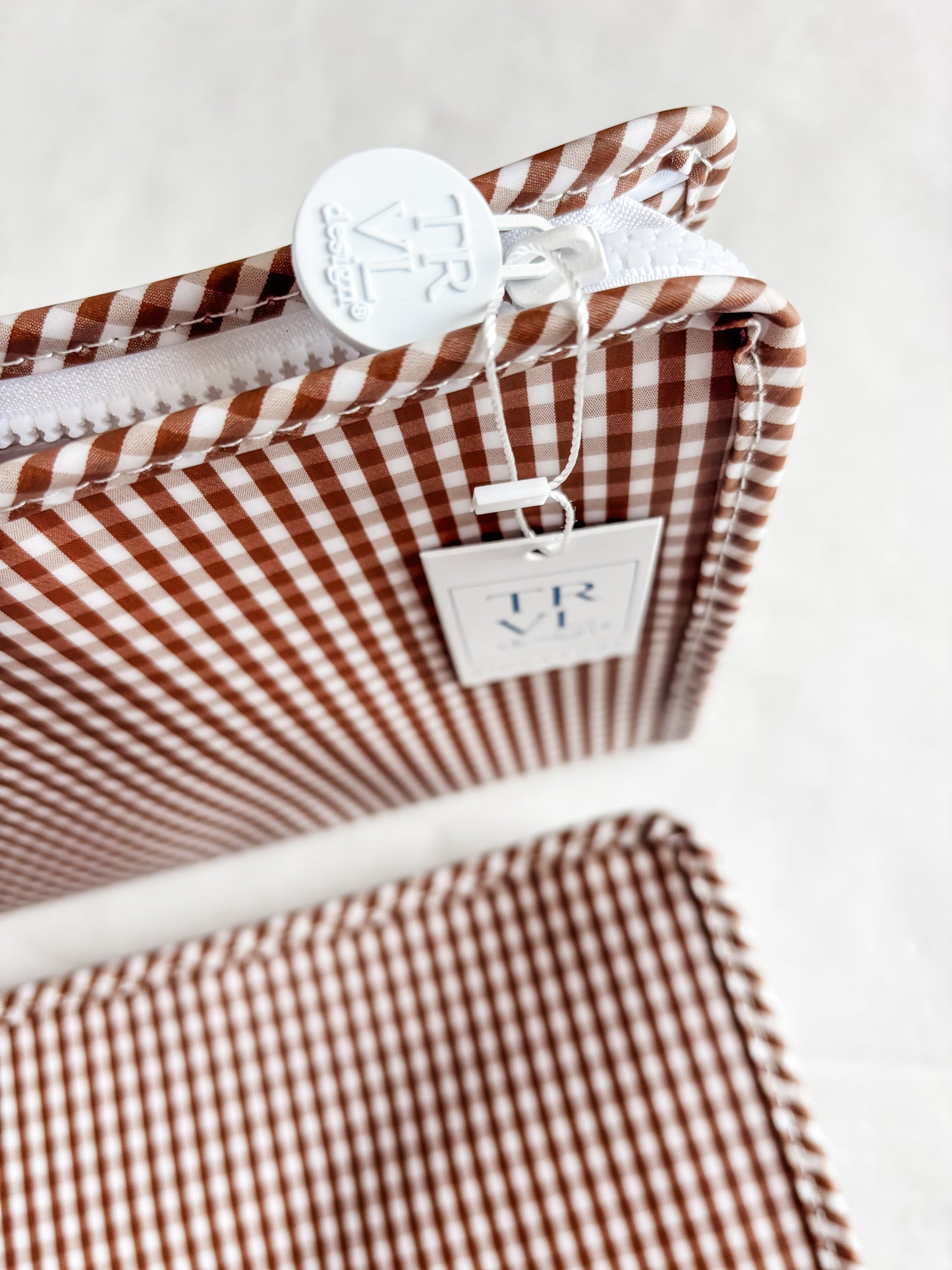 TRVL Large Coco Gingham Zip Pouch