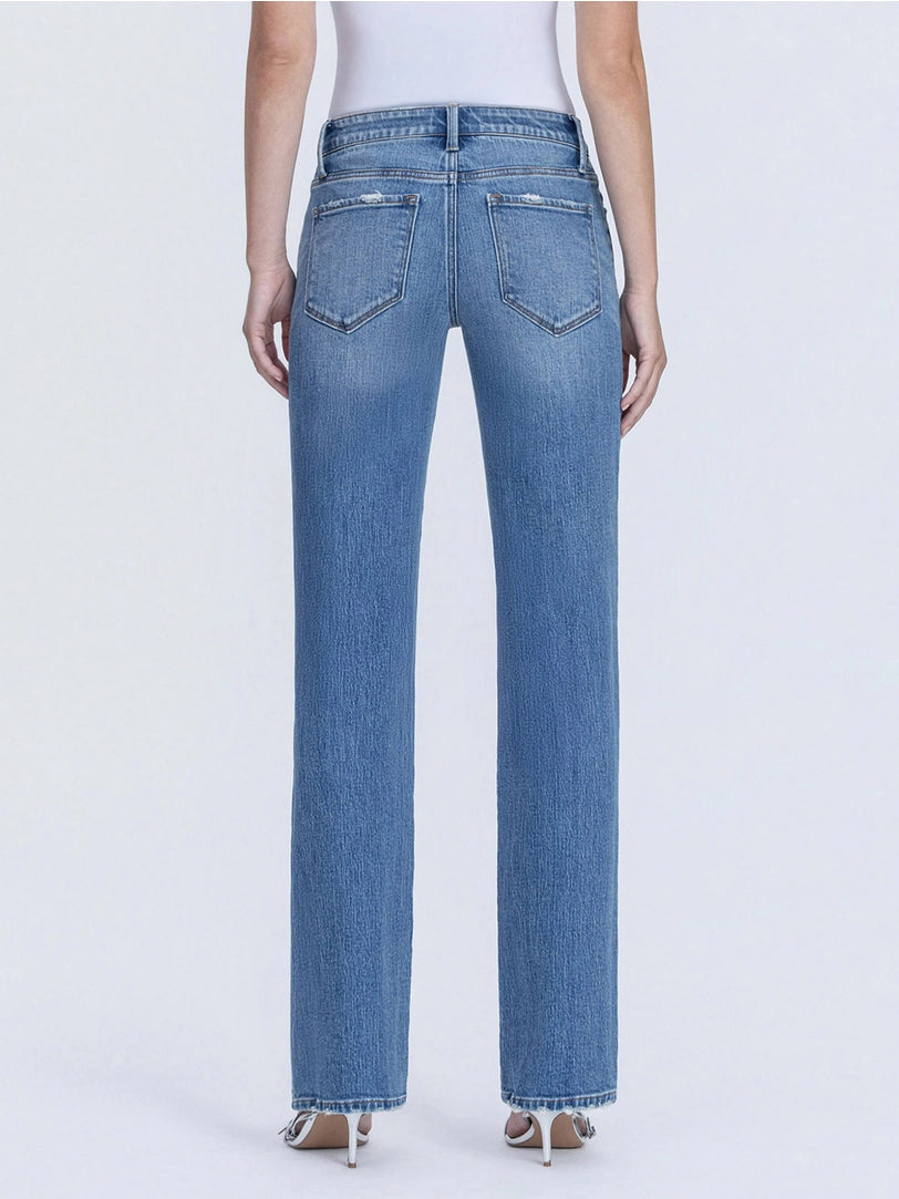 Vervet Mid Rise Full Length Medium Wash Straight Jeans | Innovative