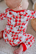 Caden Lane | Christmas Bamboo Convertible Zipper Romper | Cozy Claus | 3-6 Months