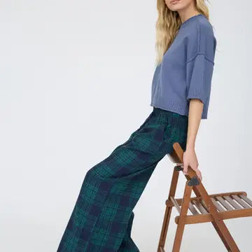 Denim Blue Short Sleeve Sweater