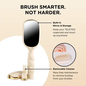Teleties Detangler Hair Brush For Thick Hair | Tan