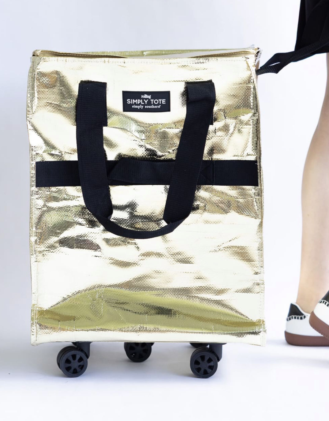 DOORBUSTER **Metallic Rolling Simply Tote