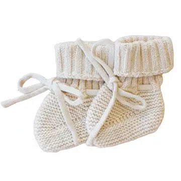 Caden Lane Knit Newborn Bow Booties | Sand
