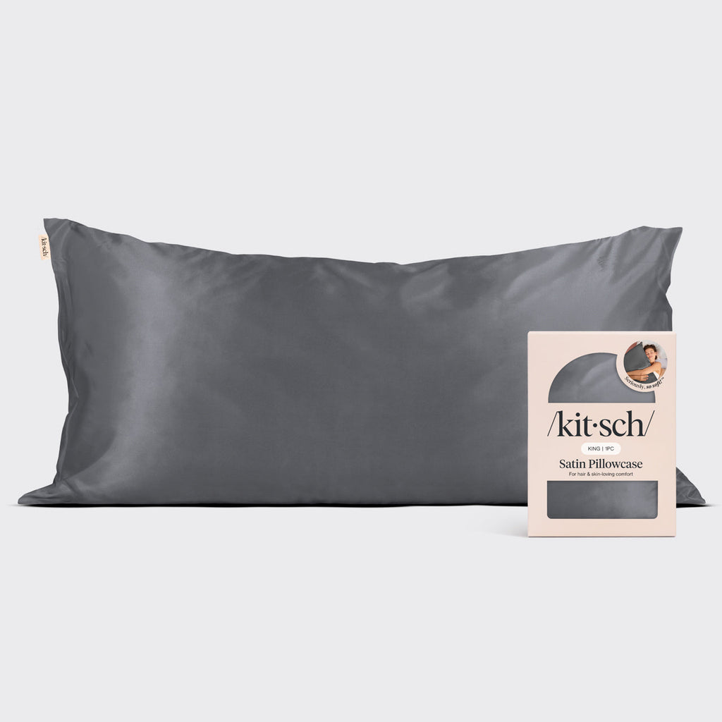 Kitsch King Satin Pillowcase | Charcoal