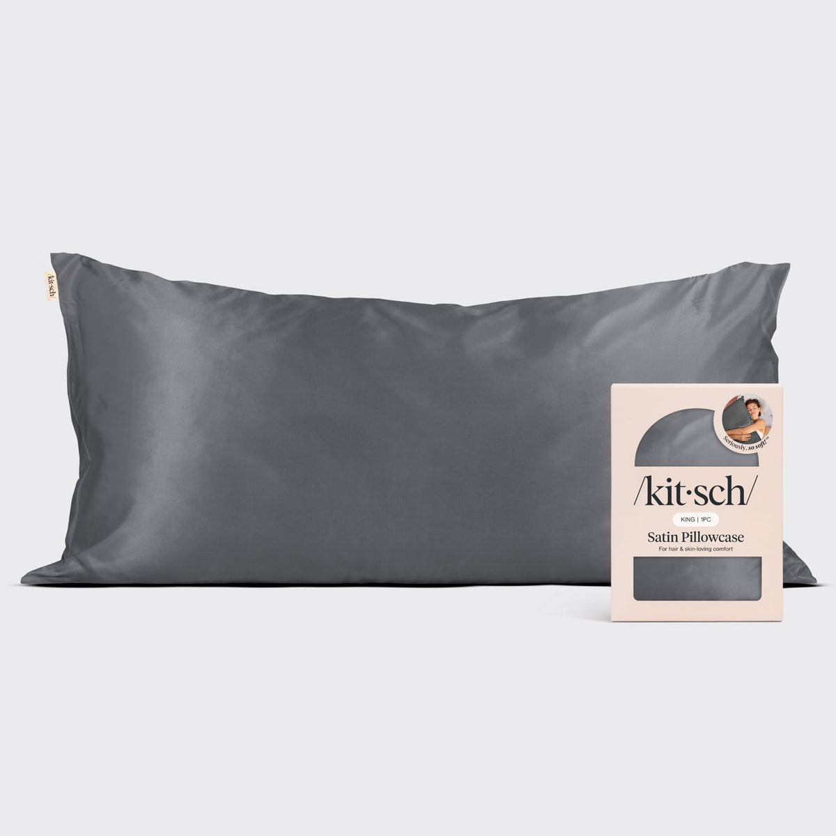 Kitsch King Satin Pillowcase | Charcoal