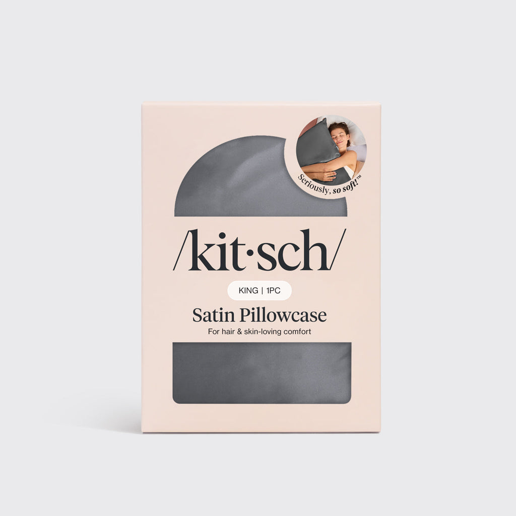 Kitsch King Satin Pillowcase | Charcoal