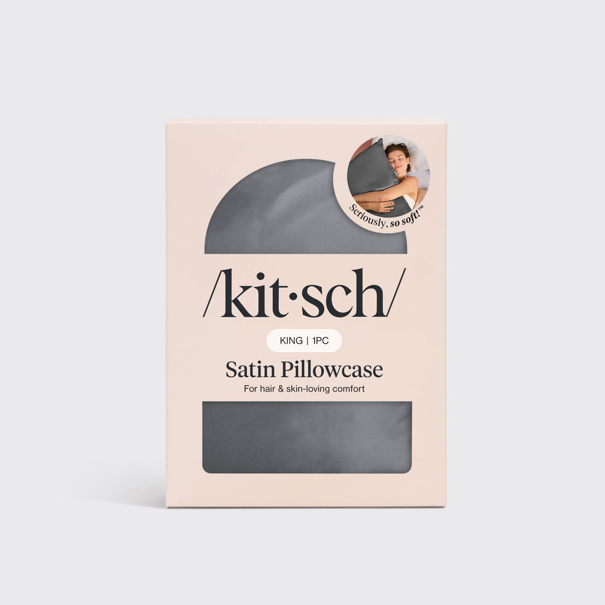 Kitsch King Satin Pillowcase | Charcoal