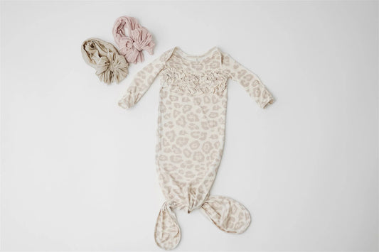 Rockin Royalty Ruffle Knot Gown | Natural Leopard