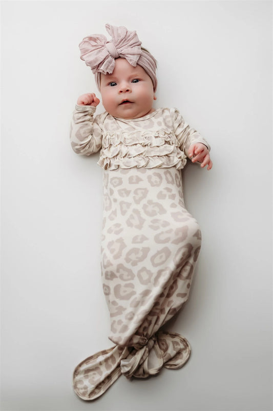 Rockin Royalty Ruffle Knot Gown | Natural Leopard